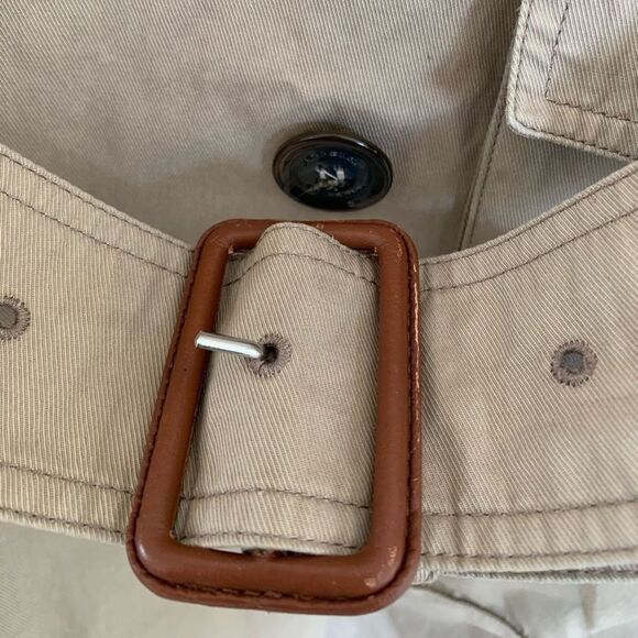 BURBERRY vintage belted khaki brown trench coat size medium - Picture 7 of 10